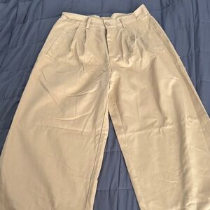 Elegant Cream Wide-Leg Trousers